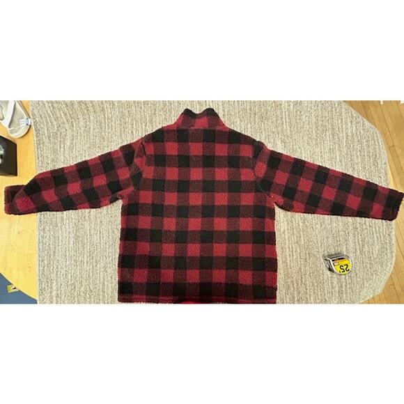 Wrangler Buffalo Print Sherpa ¼ Zip Lined Sherpa Mens Fleece Size L - Picture 2 of 7